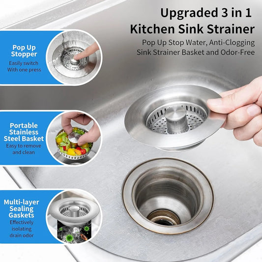 Stainless Steel Smart Drain Plug for Kitchen Sink