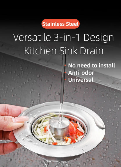 Stainless Steel Smart Drain Plug for Kitchen Sink