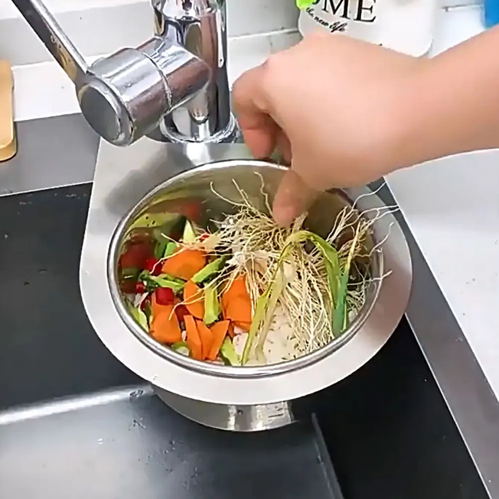 Stainless Steel Sink Organiser – All-in-One Basket with Intelligent Drain
