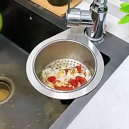 Stainless Steel Sink Organiser – All-in-One Basket with Intelligent Drain