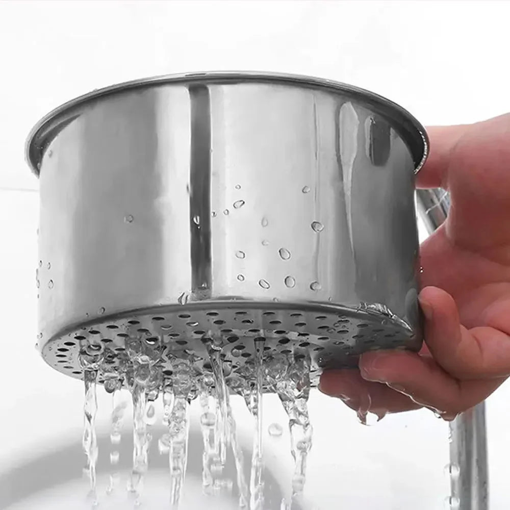 Stainless Steel Sink Organiser – All-in-One Basket with Intelligent Drain