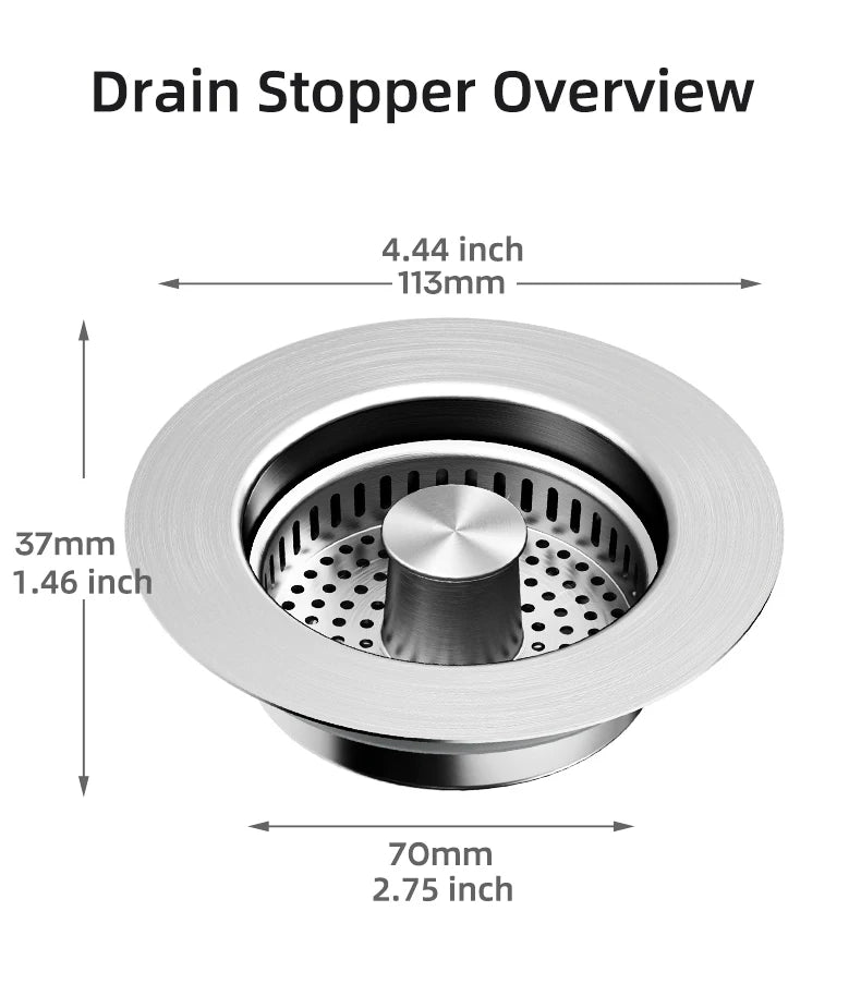 Stainless Steel Smart Drain Plug for Kitchen Sink