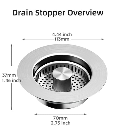 Stainless Steel Smart Drain Plug for Kitchen Sink
