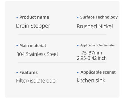 Stainless Steel Smart Drain Plug for Kitchen Sink