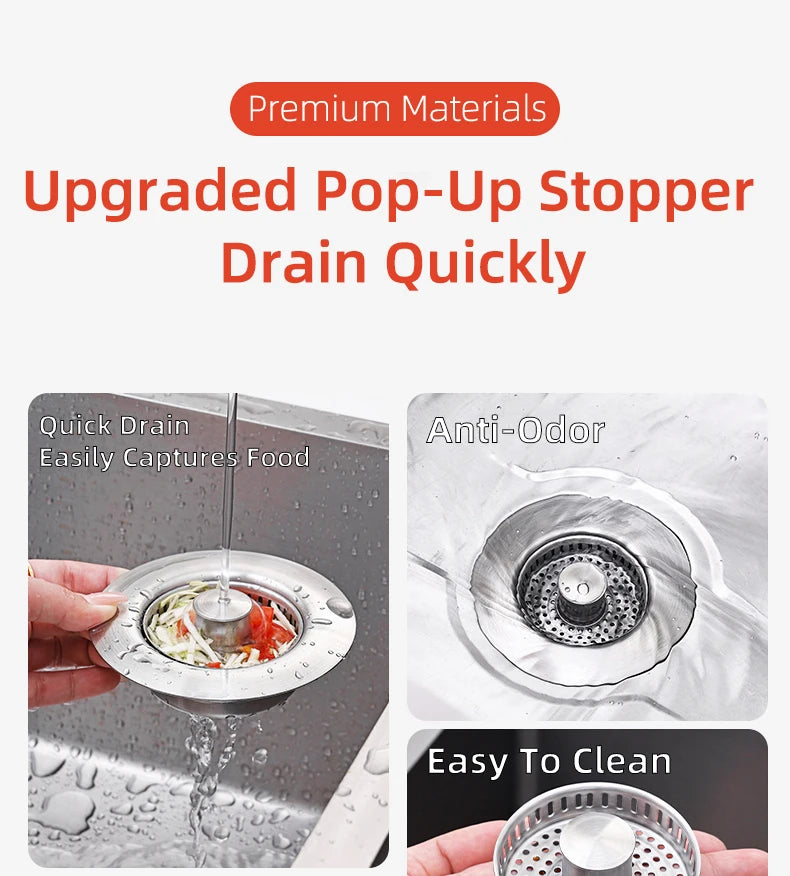 Stainless Steel Smart Drain Plug for Kitchen Sink