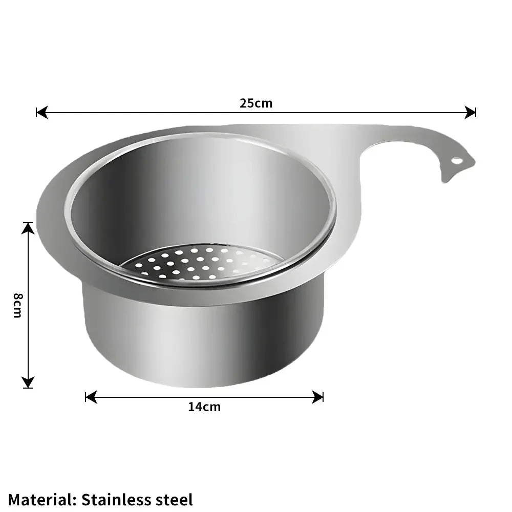 Stainless Steel Sink Organiser – All-in-One Basket with Intelligent Drain