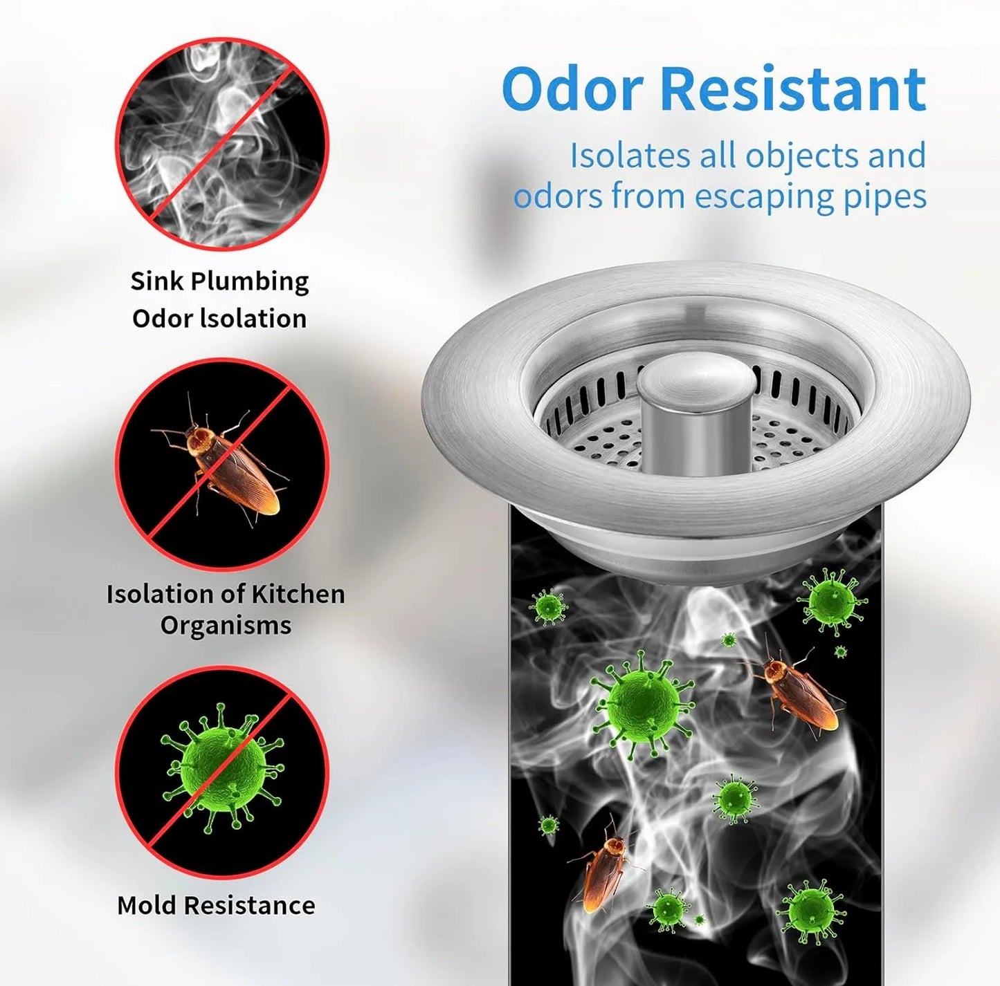 Stainless Steel Smart Drain Plug for Kitchen Sink