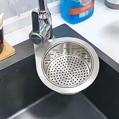 Stainless Steel Sink Organiser – All-in-One Basket with Intelligent Drain