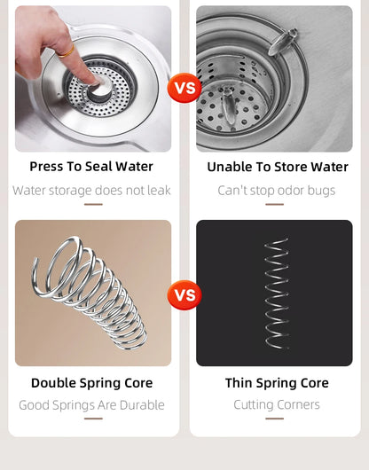 Stainless Steel Smart Drain Plug for Kitchen Sink